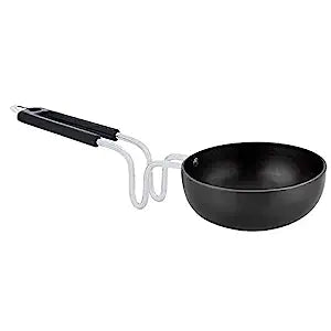 ATEVON 12cm Iron Tadka Pan with Steel Handle - Kitchen Fry Pan