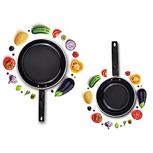 ATEVON Nonstick Duo Pack - 1200ml Fry Pan and 800ml Sauce Pan - Versatile and Durable Cookware Gift Set for Everyday Kitchen Use
