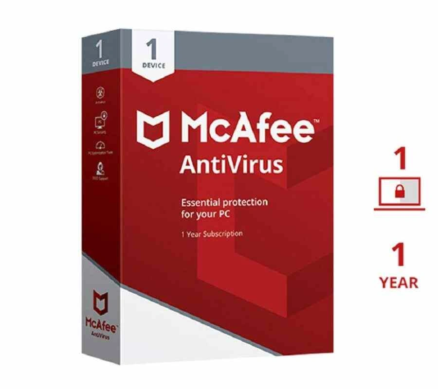 McAfee Pro Antivirus — 1 Device 1 Year — Product pack