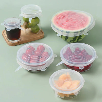 PremiumAV Silicone Stretch Lids, Microwave & Freezer Safe Food Covers (6 Pcs Set /95 Gm )