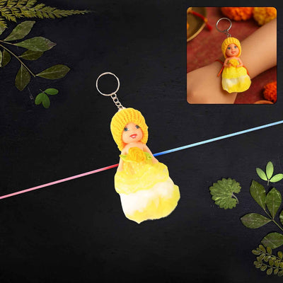 2-in-1 Kids Doll Rakhi cum Keychain – Stylish Soft Toy Rakhi for Raksha Bandhan & Daily Use as Bag or Key Ring (Mix Design)