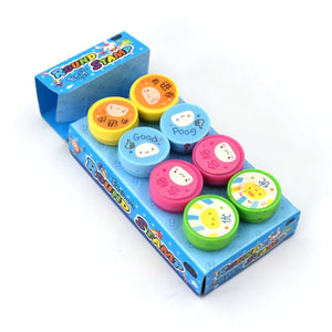 PremiumAV PremiumAV Emoticon Stamps 8 pieces in Round Shape Stamp for Kids Theme Stamps for School Craft & Prefect Gift for Teachers, Parents and Students (Mult 