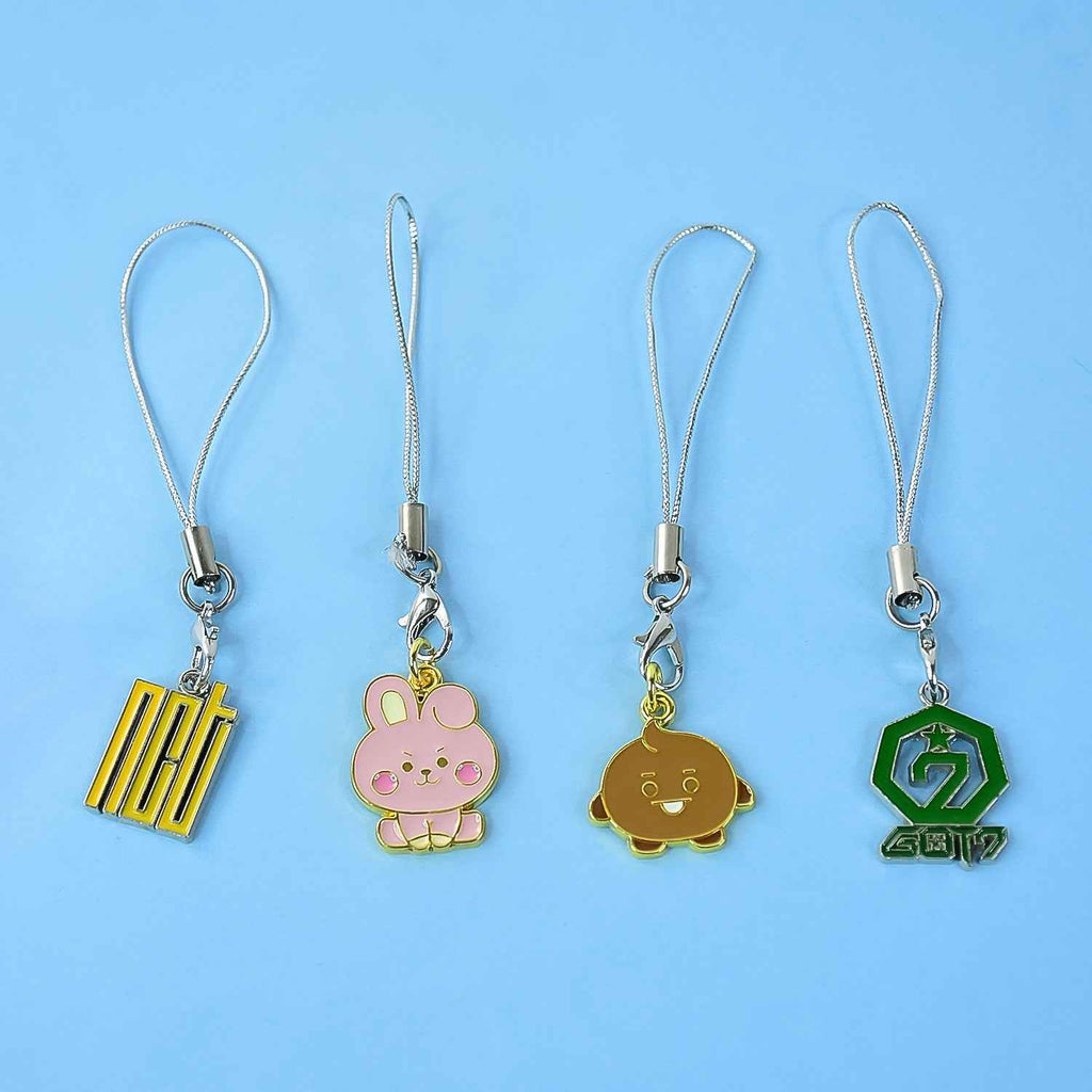 Cartoon Metal Mobile Straps and Keychains (1 Pc & mix Design)