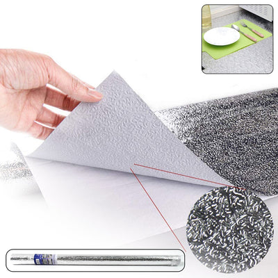 PremiumAV Aluminium foil for Kitchen and Aluminium Foil Paper Sticker Roll for Kitchen Wall, Drawers. (60cmx2Meter)