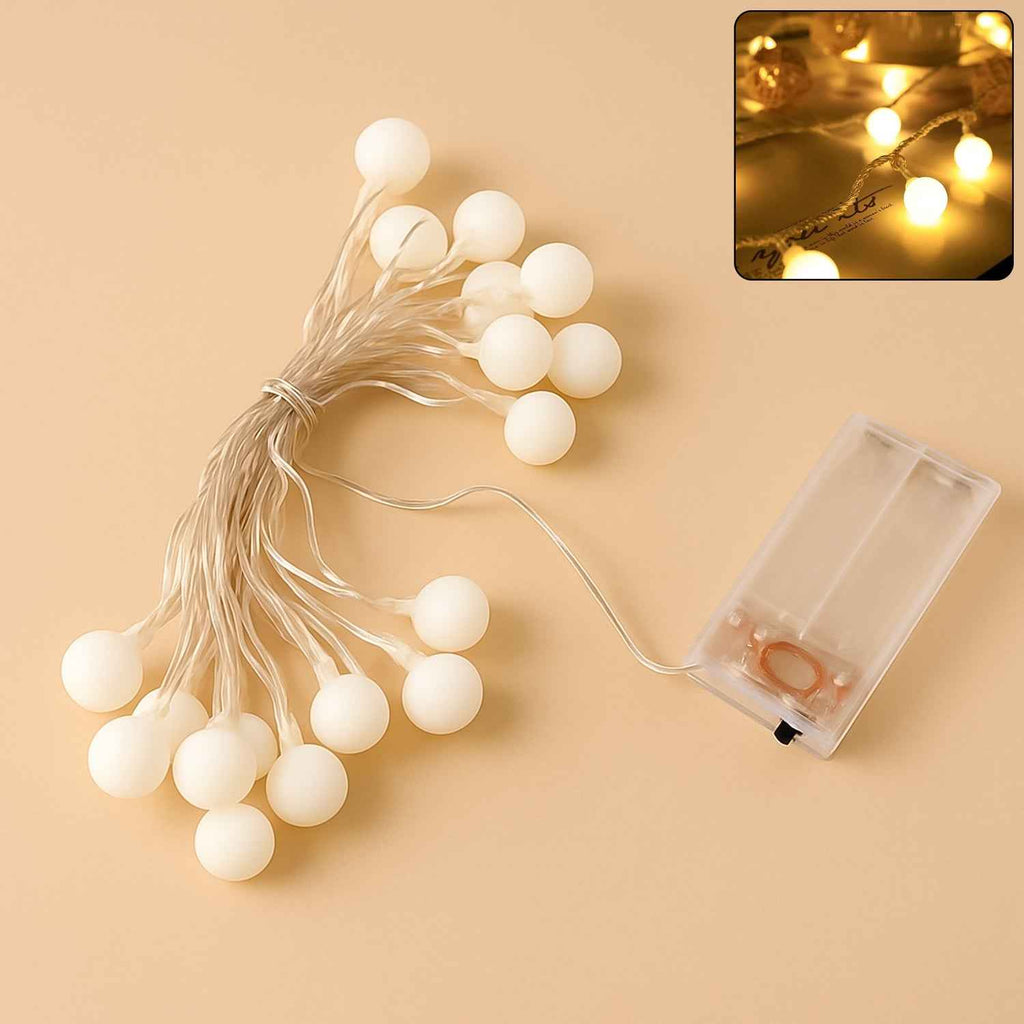 Battery Operated Warm White Globe Ball String Light
