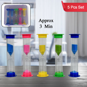 PremiumAV PremiumAV Plastic Hourglass Sand Timer Set – 3-Min Sand Clock for Kitchen, Office, School & Kids (5 Pc) –  