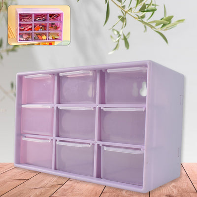 PremiumAV Plastic Compact Drawer Organizer for Jewellery (9 Compartment)