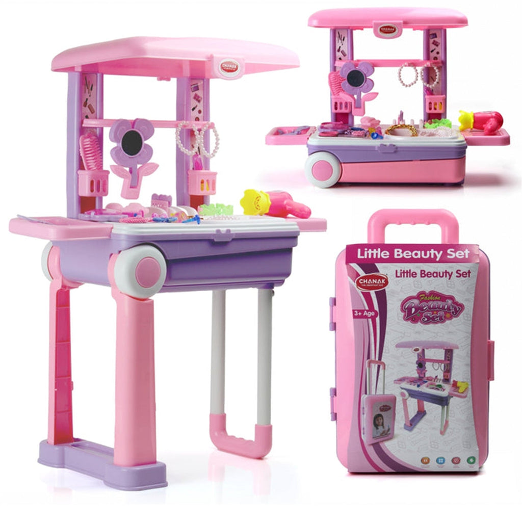 PremiumAV PremiumAV Big Beauty Set Suitcase On Wheel, The Ultimate Beauty Set On Wheels for Girls, Makeup Kit is Easy to Clean & Use, Portable Beauty Set with 2 