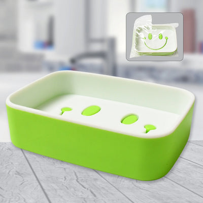 PremiumAV Portable Travel Home Box Cute Cartoons Smile Face Container Draining Holder Soap Dish