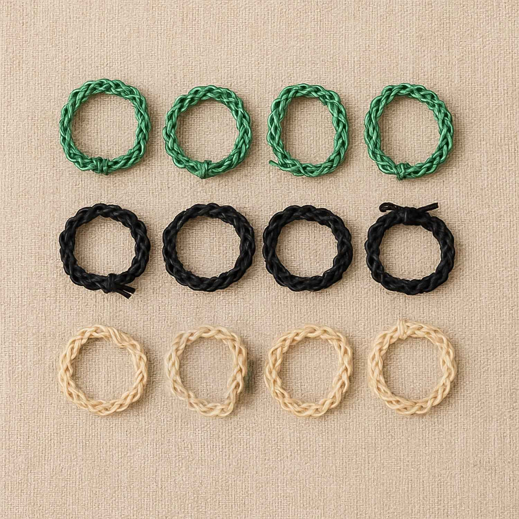 Braided Elastic Hair Bands Set (12 Pc)