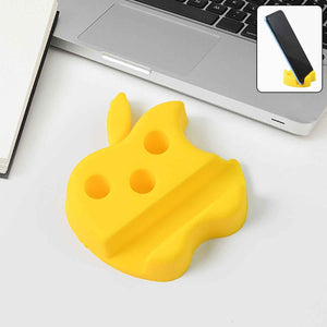 Multi-Functional Apple-Shaped Plastic Mobile Stand with Pen Holder (3 Pc / Mix Color)