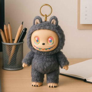 Black Plush Toy Cartoon Keychain with Hook Colorful Animal Black Have a Seat Vinyl Plush Blind Box  (1 Pc)