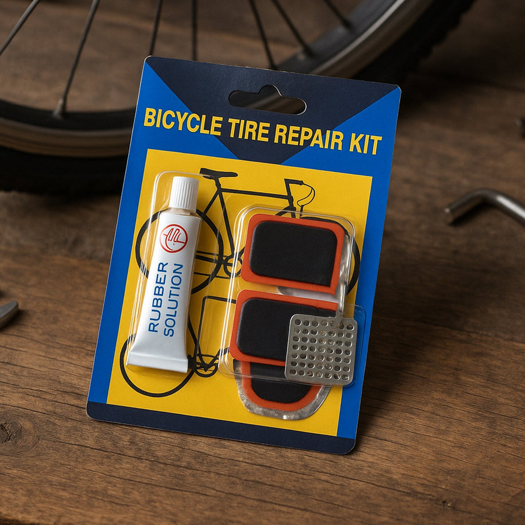 Bicycle Tire Repair Kit Puncture Repair Set with Adhesive Portable Tools (Mix Design / 1 Set)
