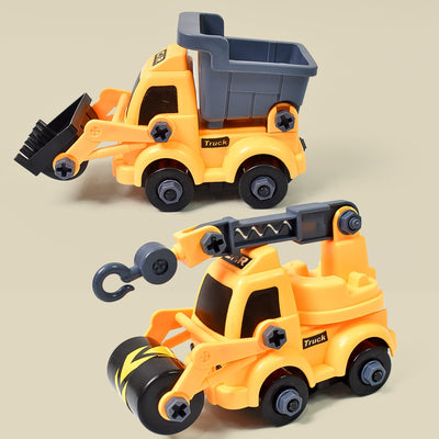 PremiumAV Engineering vehicles Nut Assembly Vehicle Toy, DIY Nut Assembly Vehicle Model Toy Highly Simulation Children Kids Car Model Toy Set (2 Pc Se