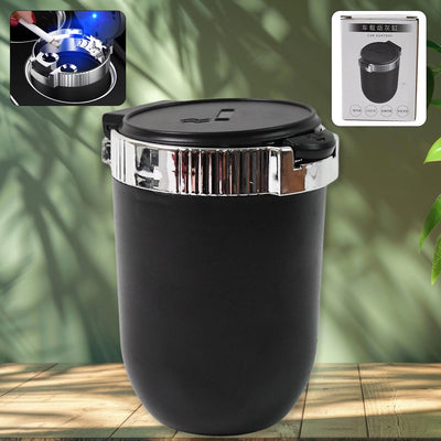 PremiumAV Portable Car Ashtray with Lid and Blue LED Light (1 Pc)
