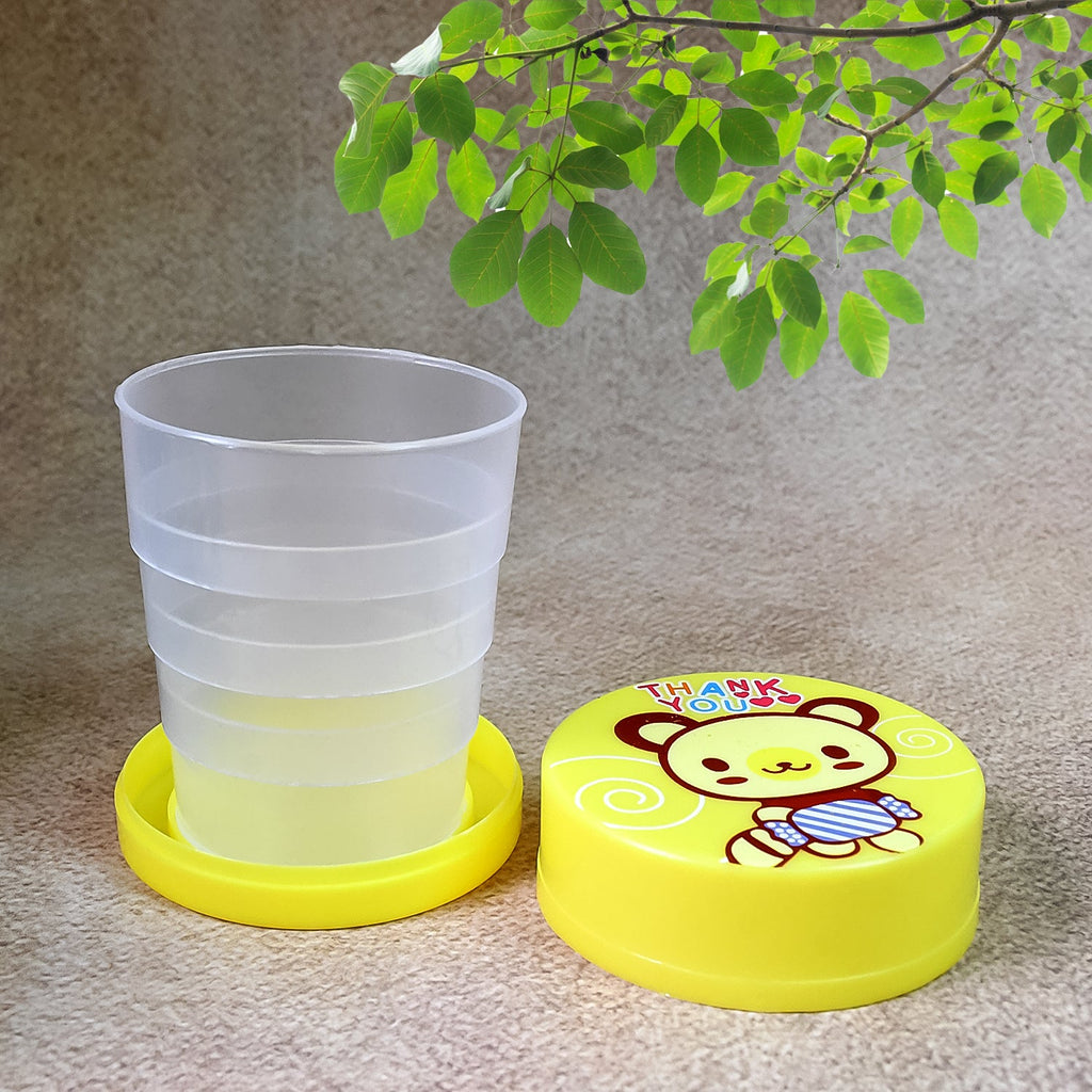 PremiumAV PremiumAV Portable Travelling Cup/Tumbler With Lid Folding / Pocket Glass for Travelling, Water Cup for Kids Walker, Folding Camping Cup with Lids Exp 