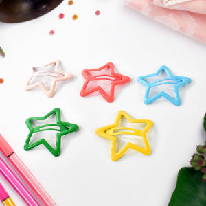 PremiumAV PremiumAV Metal Printed Star Shape Hair Clips (5 Pcs Set) –  