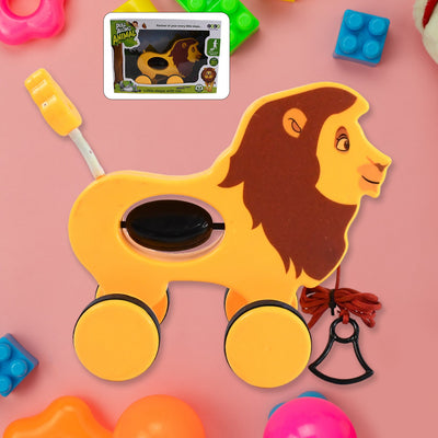 PremiumAV Lion Pull Along Toy, Baby Early Walking Pull Toy (1 Pc)