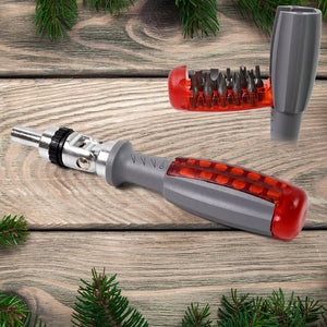 PremiumAV PremiumAV Multi Bits Ratchet Screwdriver Set, Adjustable Angle Two-Way Ratcheting Screwdriver (1 Set) –  