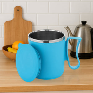 300ml Stainless Steel Mug: Insulated, Leakproof Lid, Hot/Cold Drinks (Mix Color)