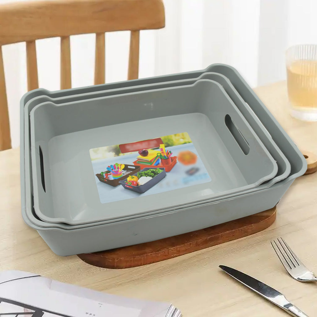 PremiumAV PremiumAV Multipurpose Organising & Storage Plastic Tray,  Fruit & Vegetable/ Multi Purpose Tray, Organizer for Kitchen, Countertop, Cabinet, Bathroom 