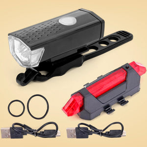 PremiumAV PremiumAV Combo of Bicycle LED USB Rechargeable Head Light and Tail Light (2 Pc Set) –  