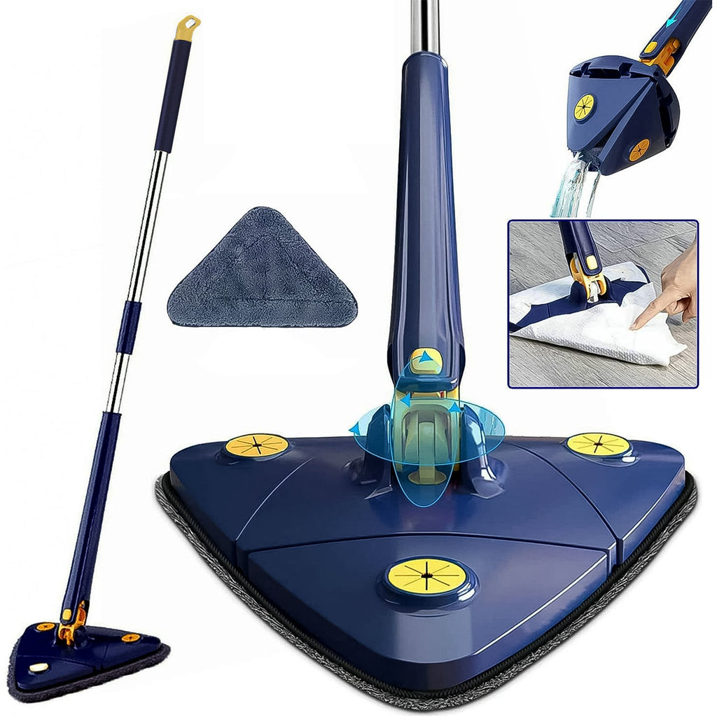 PremiumAV PremiumAV 360° Rotatable Mop Triangle Mop with Long Handle (1 Pc / 113 Cm) –  
