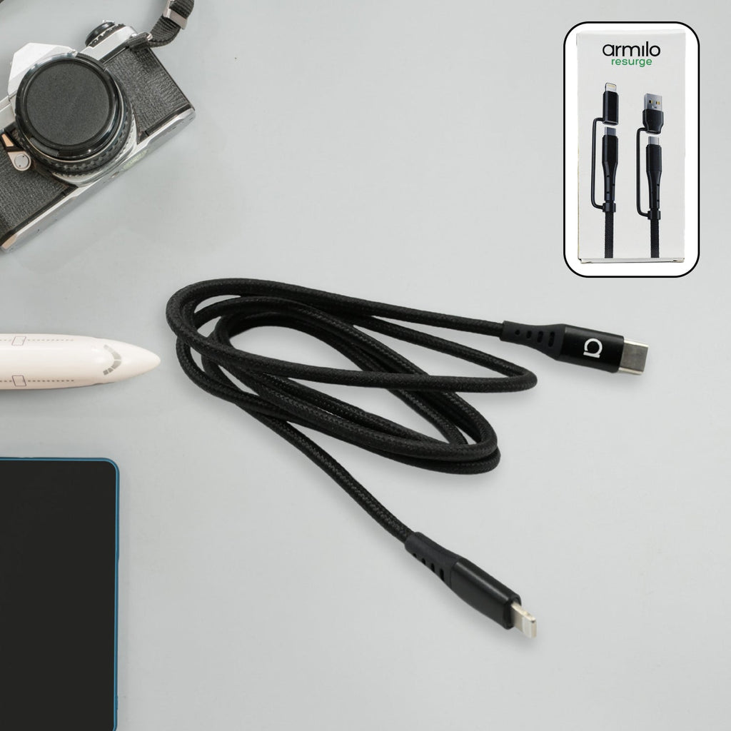 PremiumAV PremiumAV 2 in 1 USB-C Lightning Cable, iPhone Charging Cable, Fast Charging, Data Transfer, Heavy Duty, Type C Lightning Cable, PD Compatible, Type C 