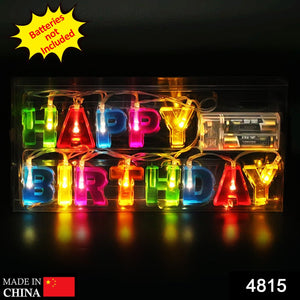 PremiumAV Decoratives Plastic Happy Birthday 13 LED Letter Battery Operated String Lights, Outdoor String Lights (Multicolour)  - PremiumAV