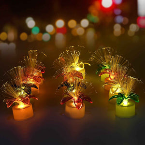 PremiumAV Fiber Optic Light, Mini Color Change LED Table Centerpieces, Light Up Candle - Pack of 12