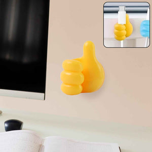Yellow Multifunctional Multi functional Hand Shape Wall Clip Hanger Keys Cable Holder