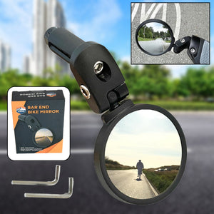 PremiumAV Bar End Bike Mirror: 360° Rotatable & Foldable (1 Pc)  - PremiumAV