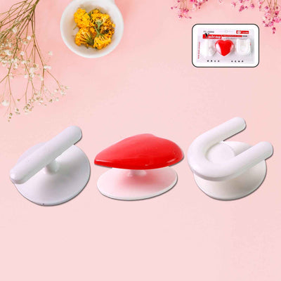 Adhesive Wall Hook Set  For KItchen, Bathroom & Home (3pc)