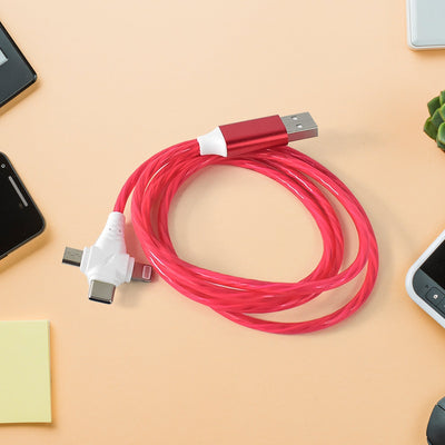 PremiumAV 3 in 1 Charging Cable Light Up Fast Charger Lighting Cable