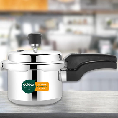 PremiumAV Aluminium Classic Goldex Pressure Cookers With Outer Lid (2 Litres / 5-Year warranty)