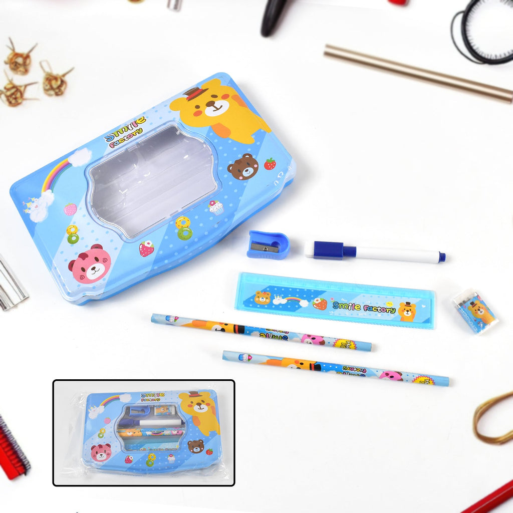PremiumAV PremiumAV Cartoon Metal Compass Box for Kids with Stationery (6 Pc Set) –  