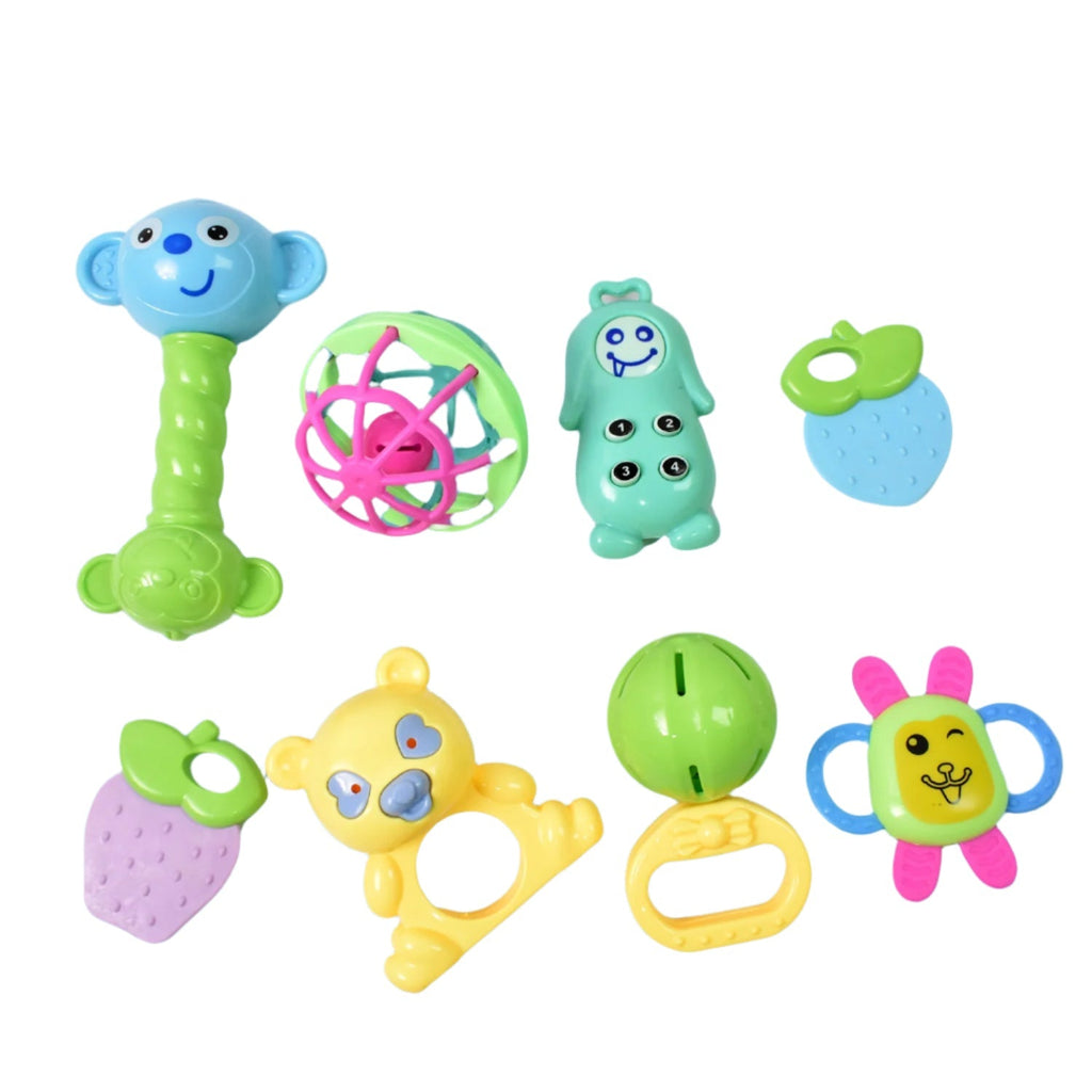PremiumAV PremiumAV Kinder Rattles Classic Store Plastic Non-Toxic Shake and Grab Ball Baby Rattles & Teethers (8 Pcs Set) –  