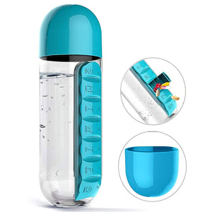 PremiumAV PremiumAV Multi-Use Pill & Water Bottle for Travel (600 Ml, Mix Color) –  