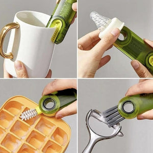 PremiumAV 3-in-1 Multifunctional Bottle & Cup Cleaning Brush  Lid & Cover Scrubber for Kitchen (1 Pc)  - PremiumAV