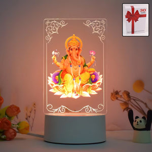 PremiumAV PremiumAV Beautiful 3D Lord Ganesh Frame with soft white light (1 Pc) –  