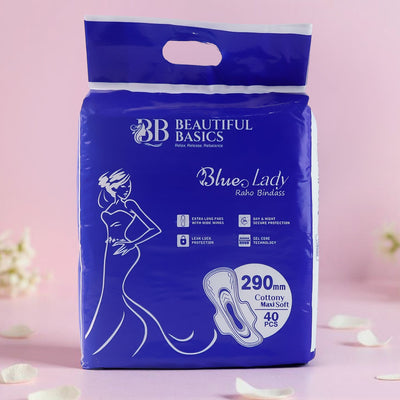 Blue Lady Extra Long Pads With Wides Wings Sanitary Pads – 290 mm, 40-Pack