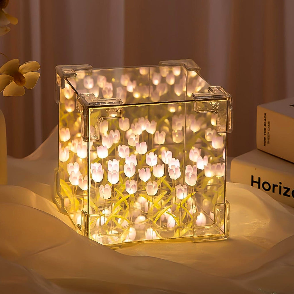 PremiumAV PremiumAV Cube Tulip Night Lamp | Led Decorative Nights Lamp (Multicolor & Design / 1 Set) –  