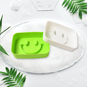 PremiumAV Portable Travel Home Box Cute Cartoons Smile Face Container Draining Holder Soap Dish - PremiumAV