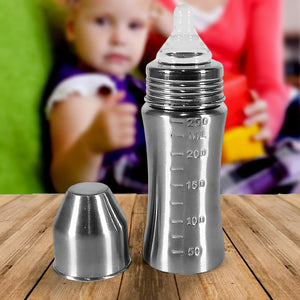 PremiumAV Ganesh Stainless Steel Baby Feeding Bottle, Milk Bottle for New Born / Infants / Toddler Up to 3 Years, BFA Free (250 ML Approx) - PremiumAV