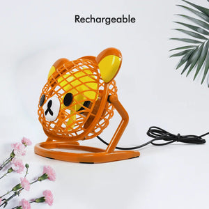 PremiumAV Teddy Bear Portable Fan for Home, Office & Car (USB, Adjustable) - PremiumAV