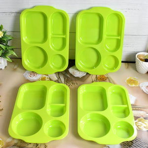 Unbreakable Plastic Food Plates / Biodegradable 5 Compartment Square Plate for Food  - PremiumAV