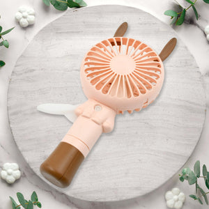 PremiumAV Portable Small Fan Handheld, Mini Student Handheld Dormitory Class Personal Fan Without Battery & USB Cable Operated Manual Hand Press Fan (  - PremiumAV