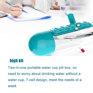 PremiumAV Multi-Use Pill & Water Bottle for Travel (600 Ml, Mix Color) - PremiumAV