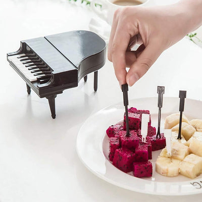 PremiumAV 10 Pc Piano Fruit Forks: Fun & Functional for Snacks (Set)