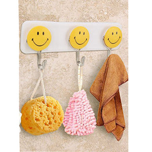 PremiumAV PremiumAV Self Adhesive Smiley Face Wall Hooks (Pack of 3) –  